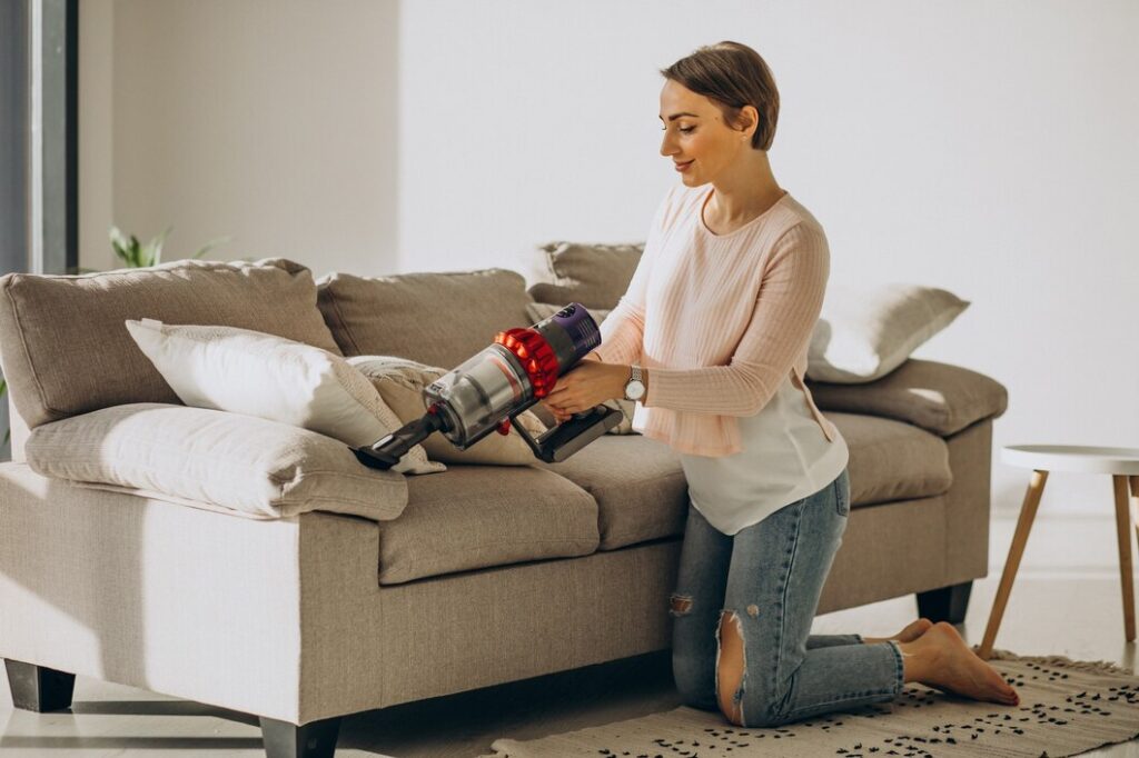 Vacuuming couch